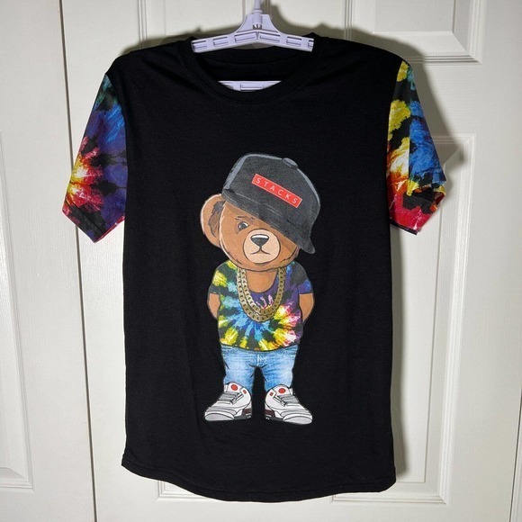 Bailey Apparel Vibes Men's Cool Hip Hop‎ Bear Shirt Black Short Sleeve Size S - Picture 1 of 7